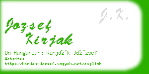 jozsef kirjak business card